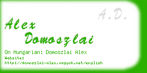 alex domoszlai business card